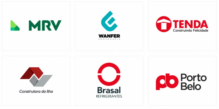 Logos dos clientes atendidos pela HR Fundações